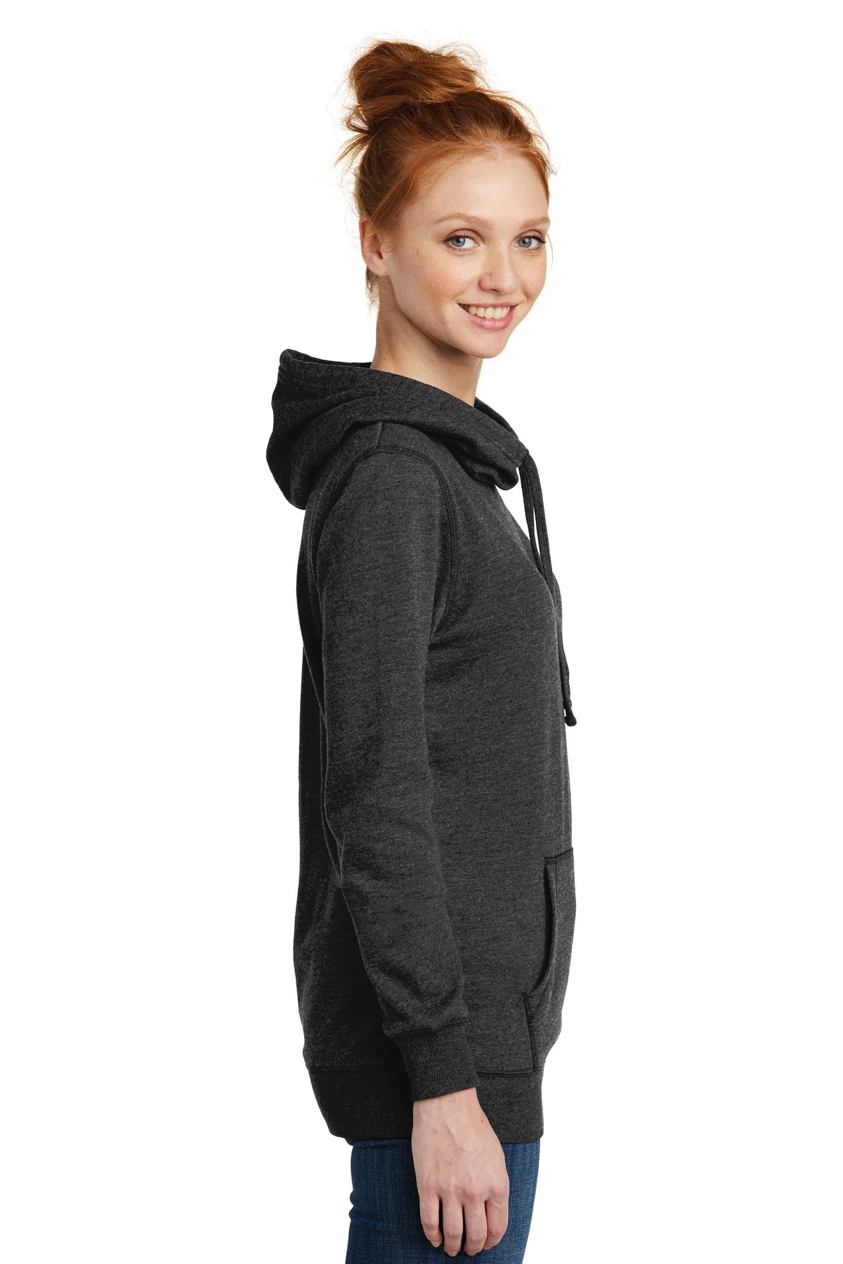 District Women's Lightweight Fleece Hoodie. DM493