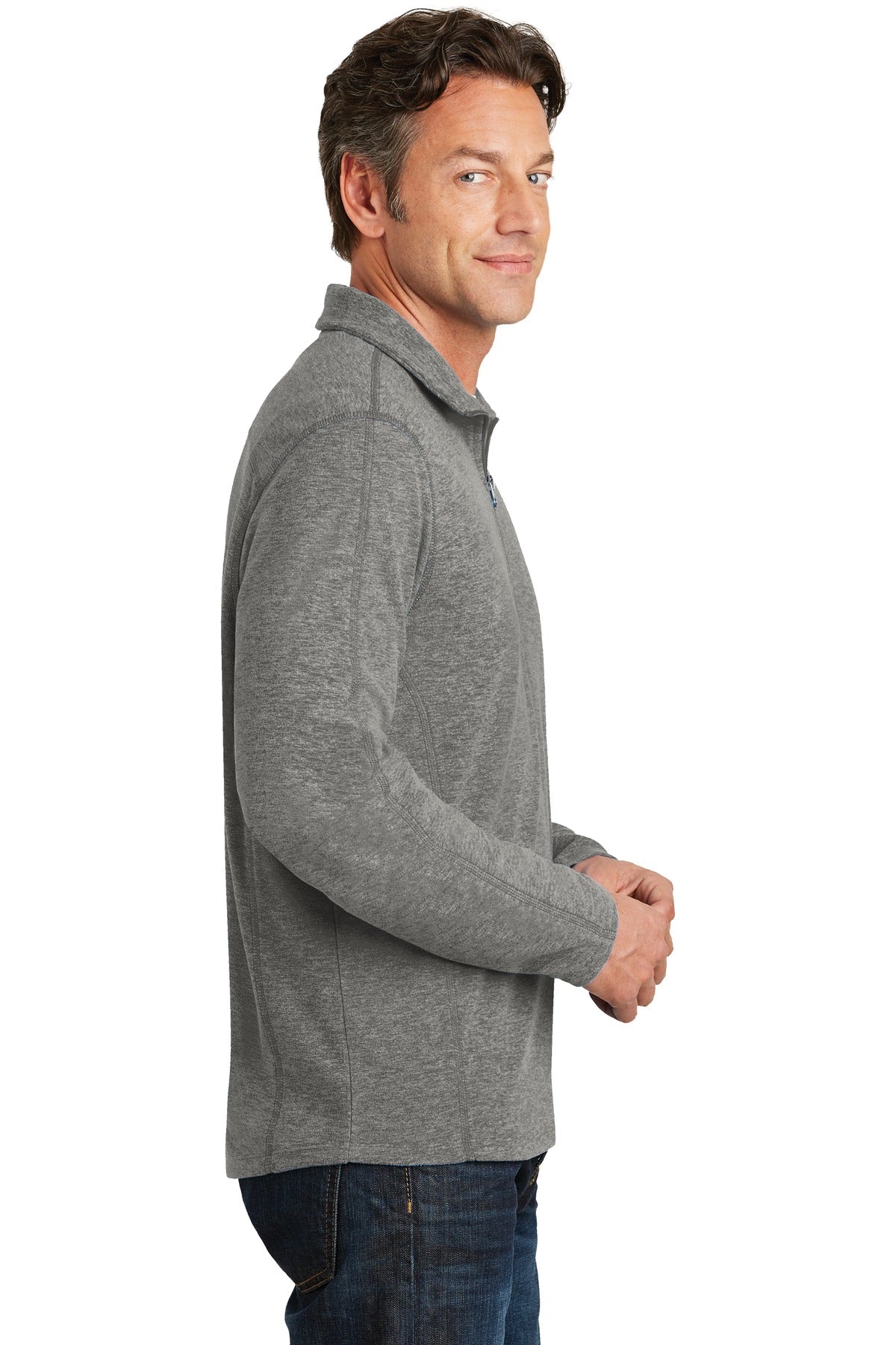 Port Authority Heather Microfleece 1/2-Zip Pullover. F234