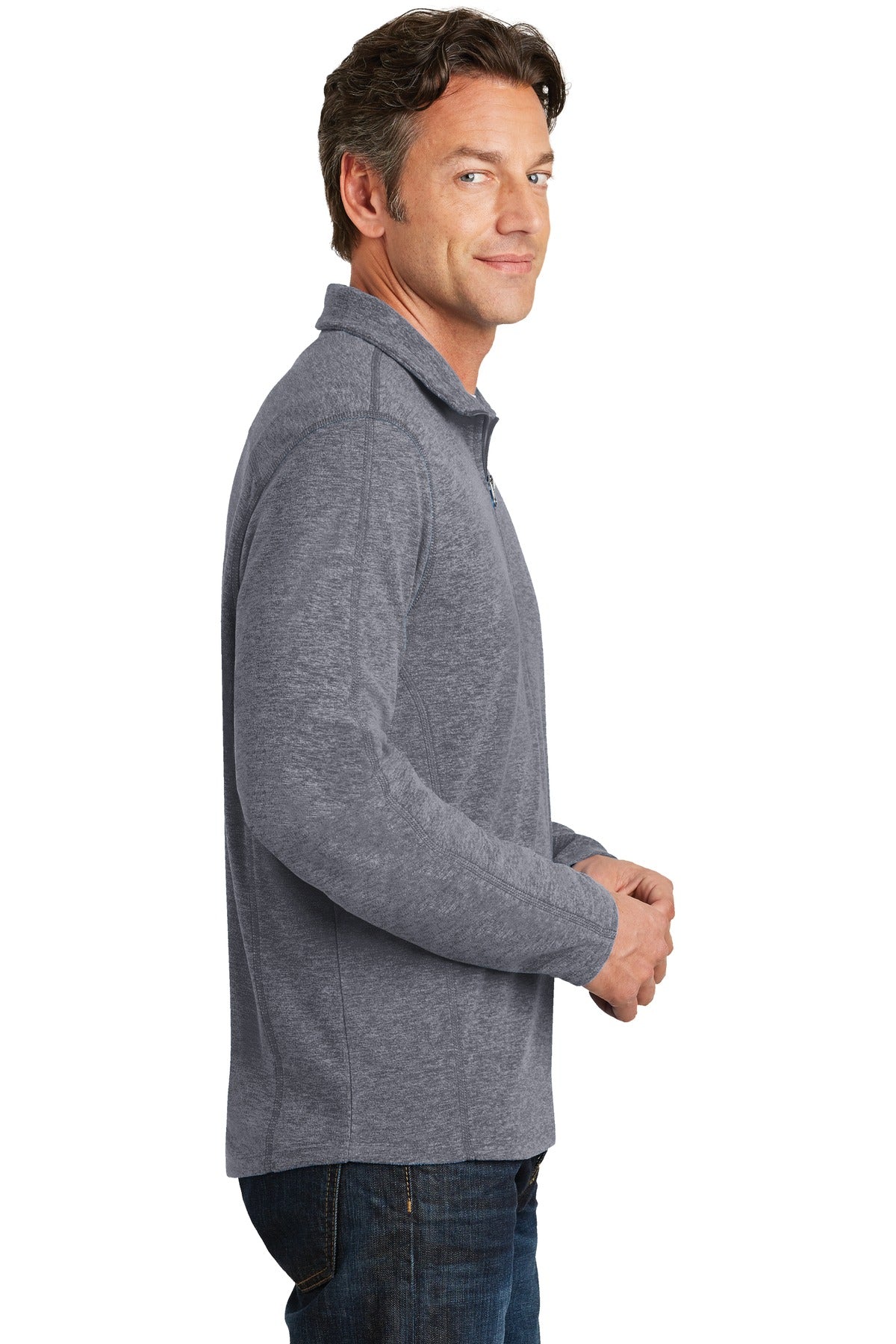 Port Authority Heather Microfleece 1/2-Zip Pullover. F234