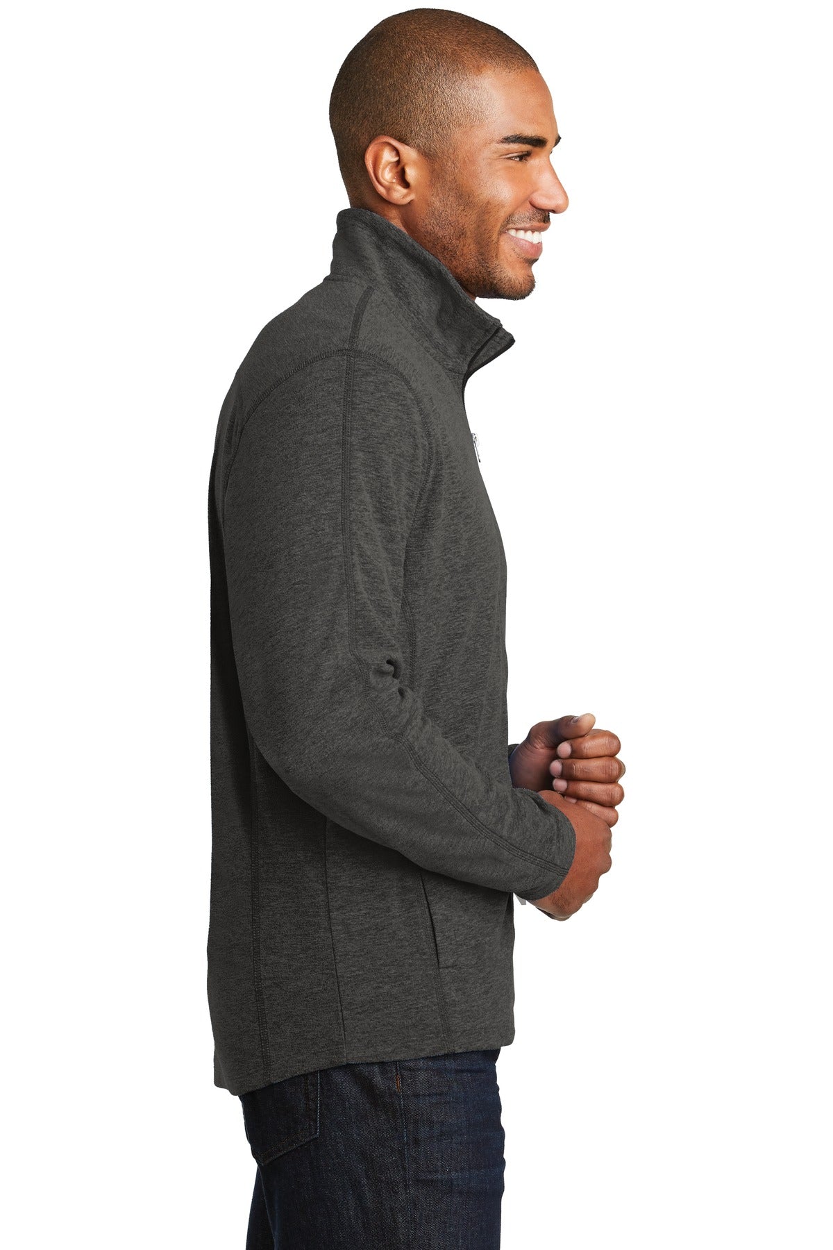 Port Authority Heather Microfleece Full-Zip Jacket. F235