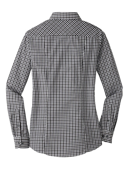 Port Authority Ladies Long Sleeve Gingham Easy Care Shirt. L654