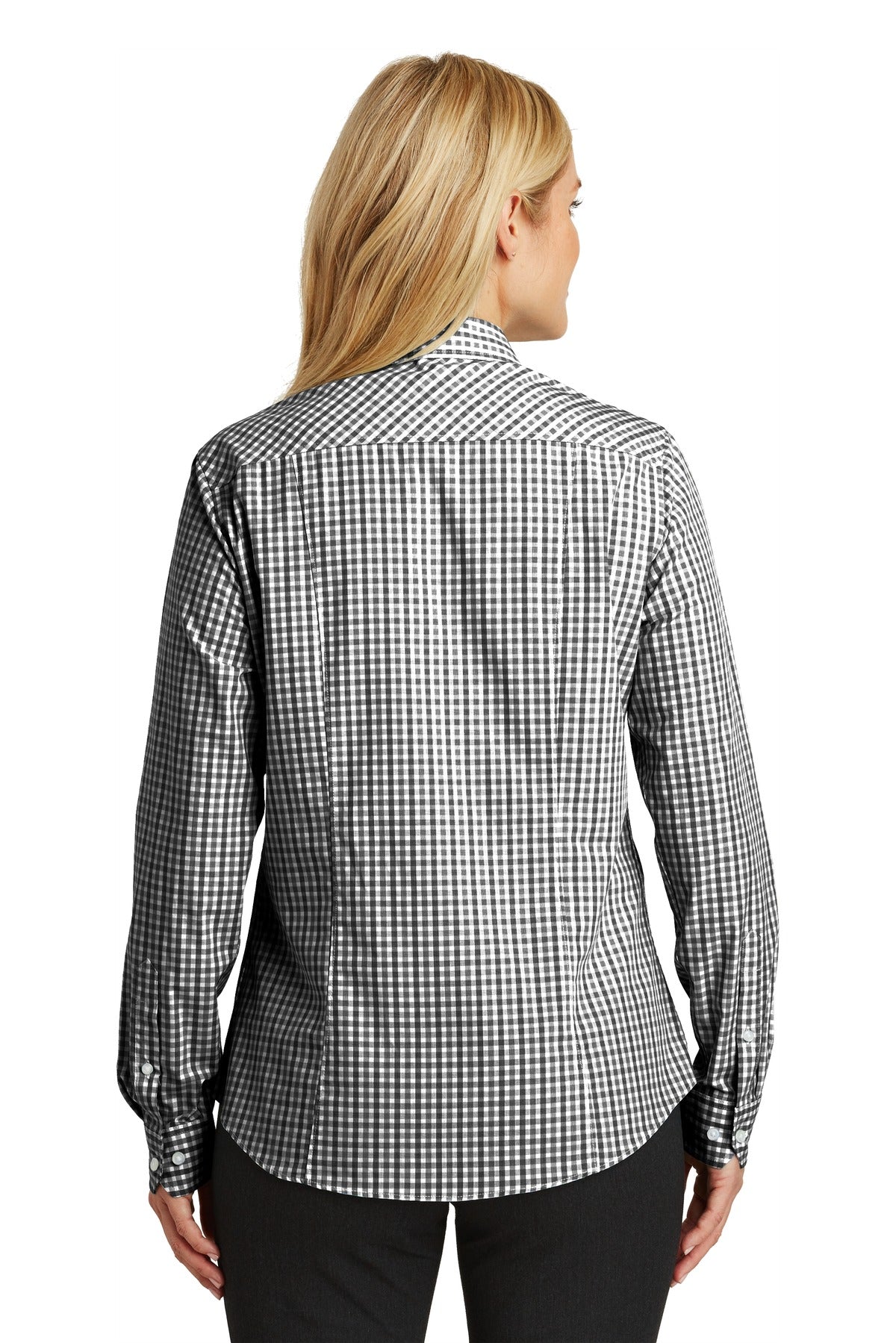 Port Authority Ladies Long Sleeve Gingham Easy Care Shirt. L654