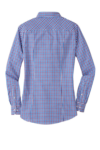 Port Authority Ladies Long Sleeve Gingham Easy Care Shirt. L654