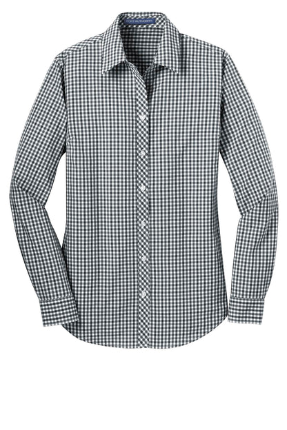 Port Authority Ladies Long Sleeve Gingham Easy Care Shirt. L654