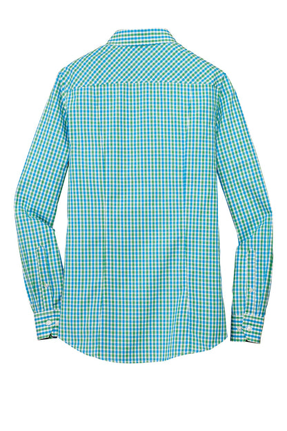 Port Authority Ladies Long Sleeve Gingham Easy Care Shirt. L654
