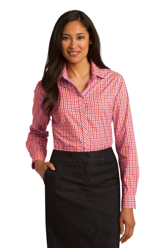 Port Authority Ladies Long Sleeve Gingham Easy Care Shirt. L654