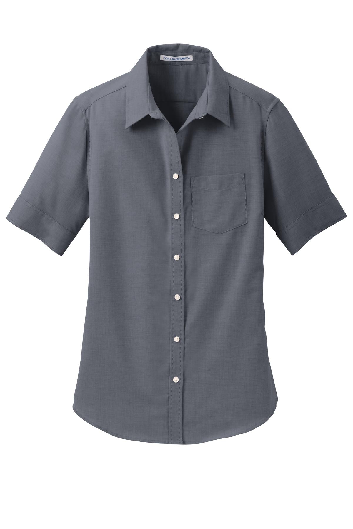 Port Authority Ladies Short Sleeve SuperPro Oxford Shirt. L659