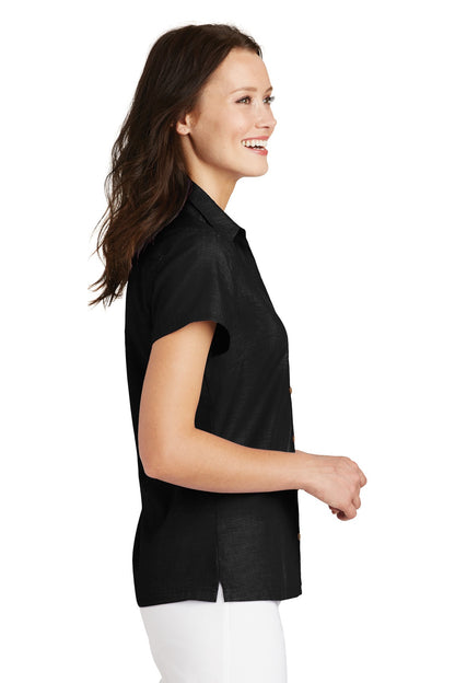 Port Authority Ladies Textured Camp Shirt. L662