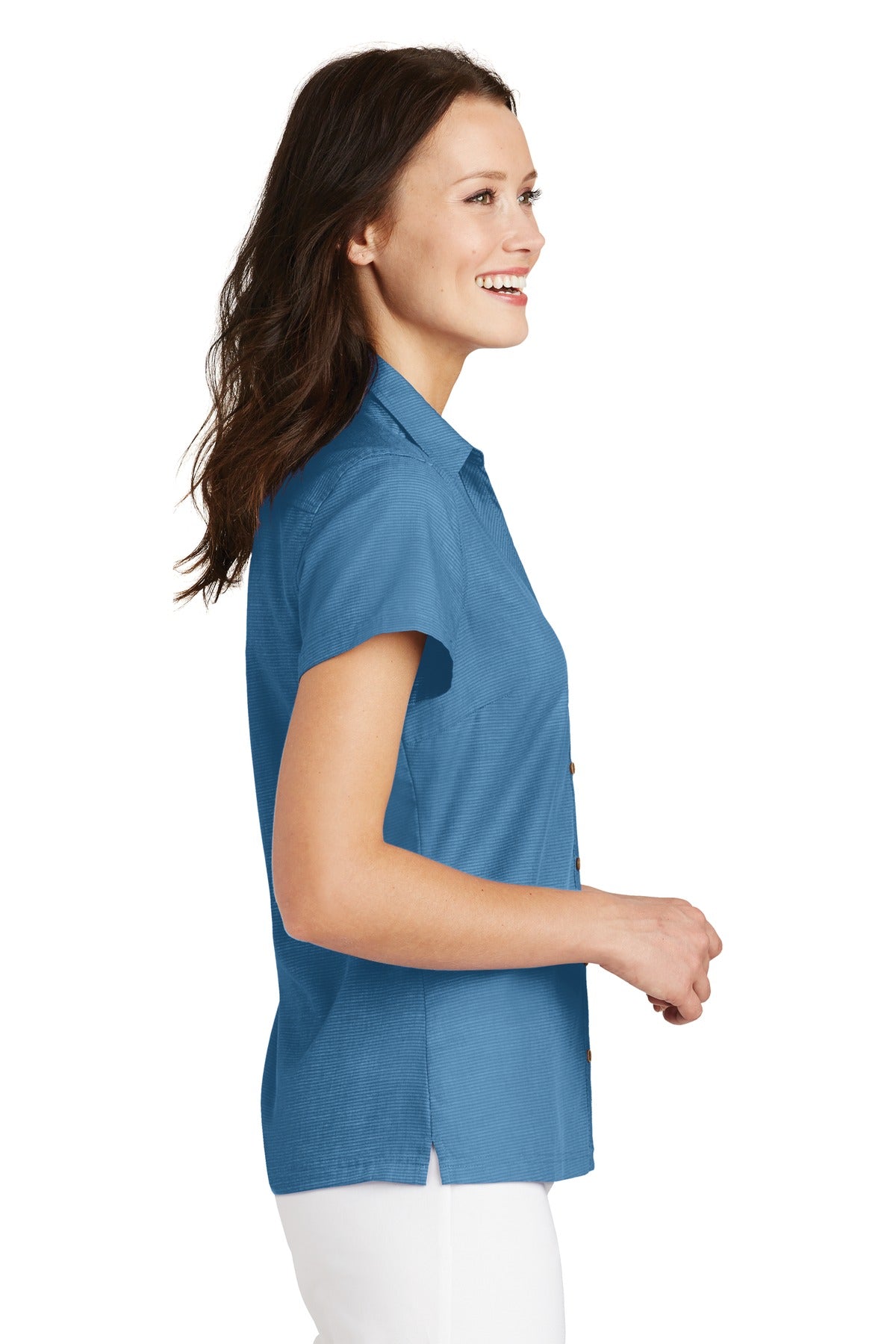 Port Authority Ladies Textured Camp Shirt. L662