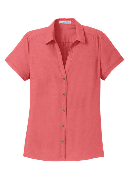 Port Authority Ladies Textured Camp Shirt. L662