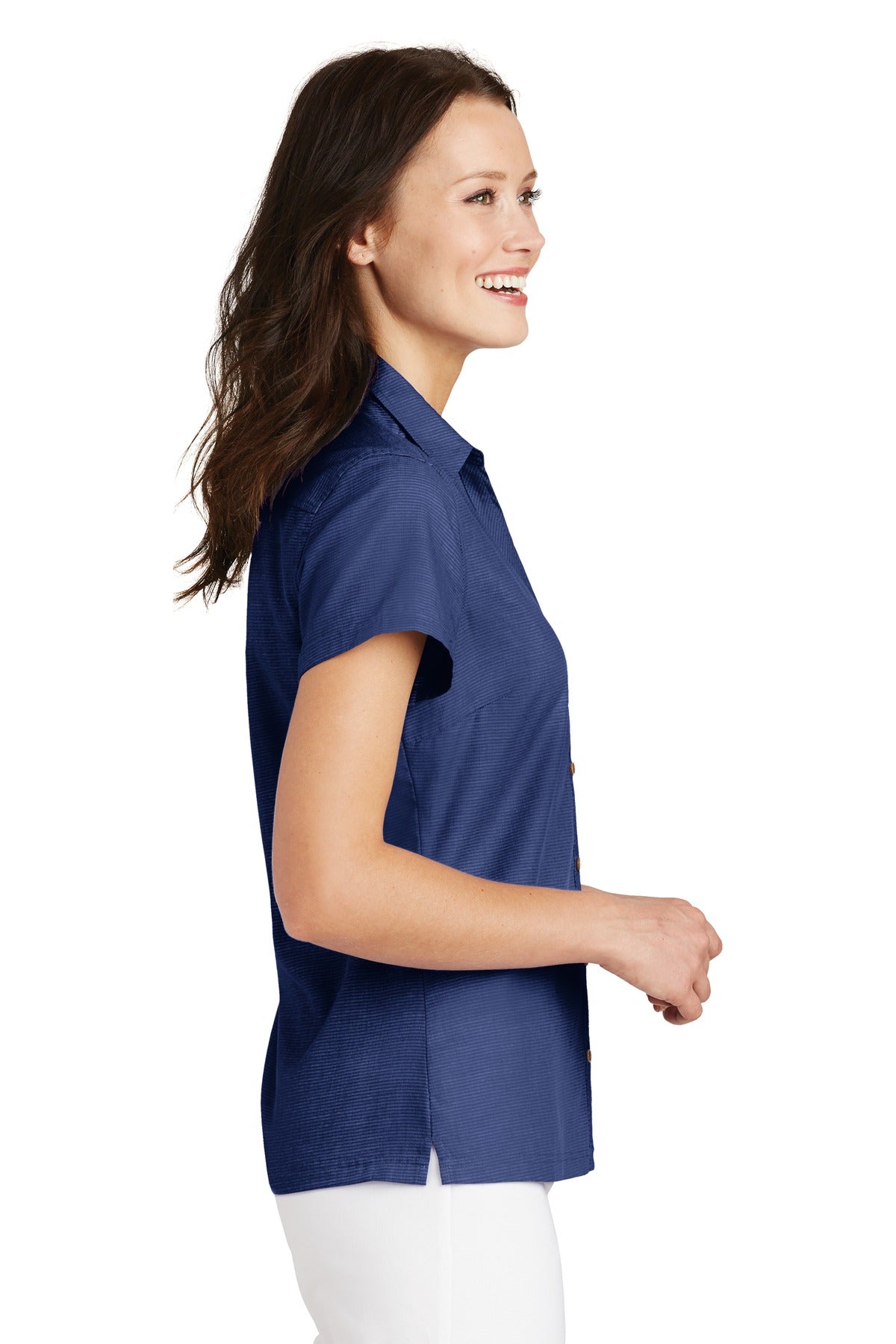 Port Authority Ladies Textured Camp Shirt. L662