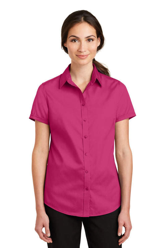 Port Authority Ladies Short Sleeve SuperPro Twill Shirt. L664