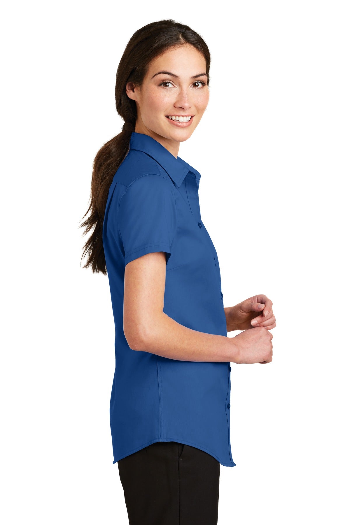 Port Authority Ladies Short Sleeve SuperPro Twill Shirt. L664