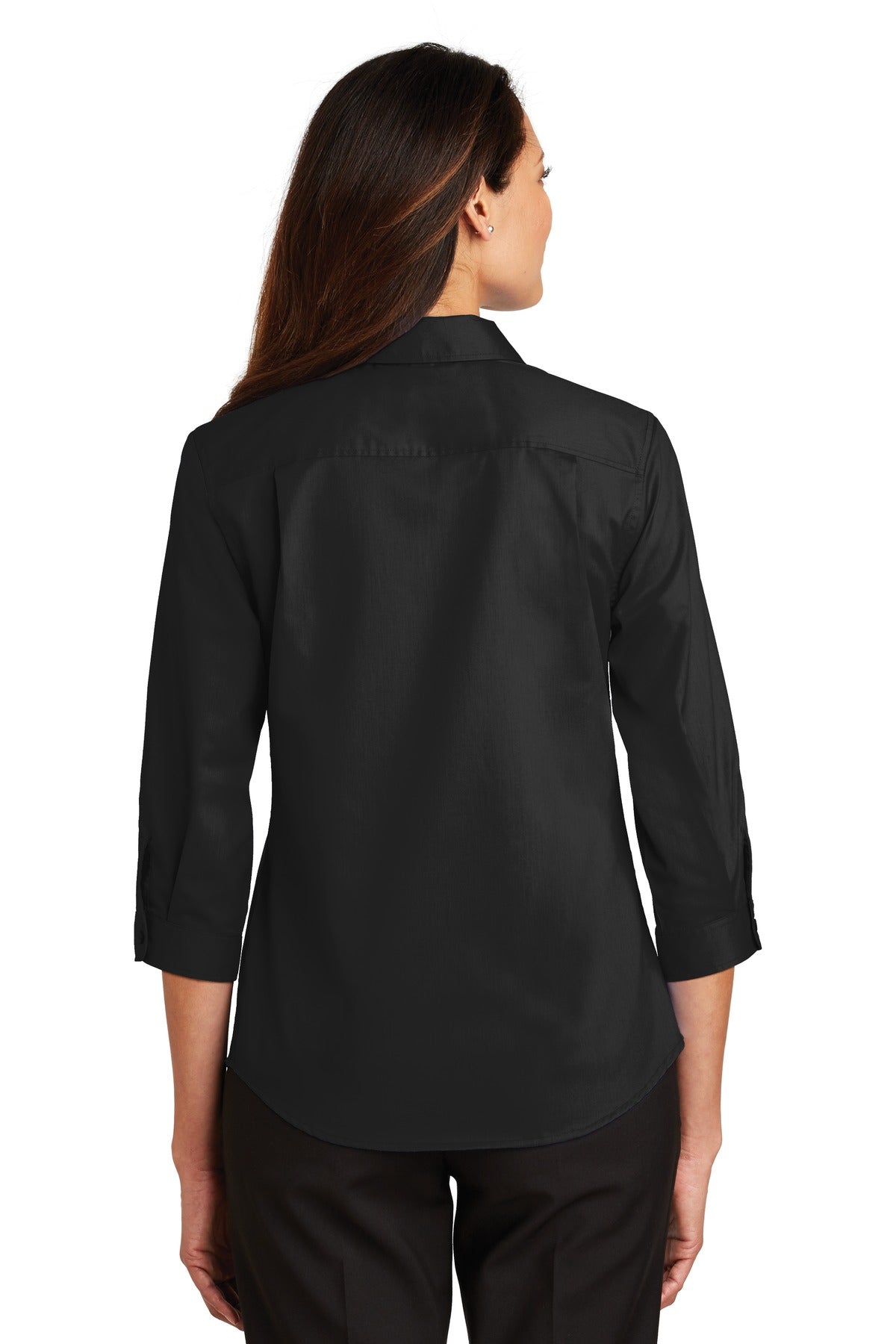 Port Authority Ladies 3/4-Sleeve SuperPro Twill Shirt. L665