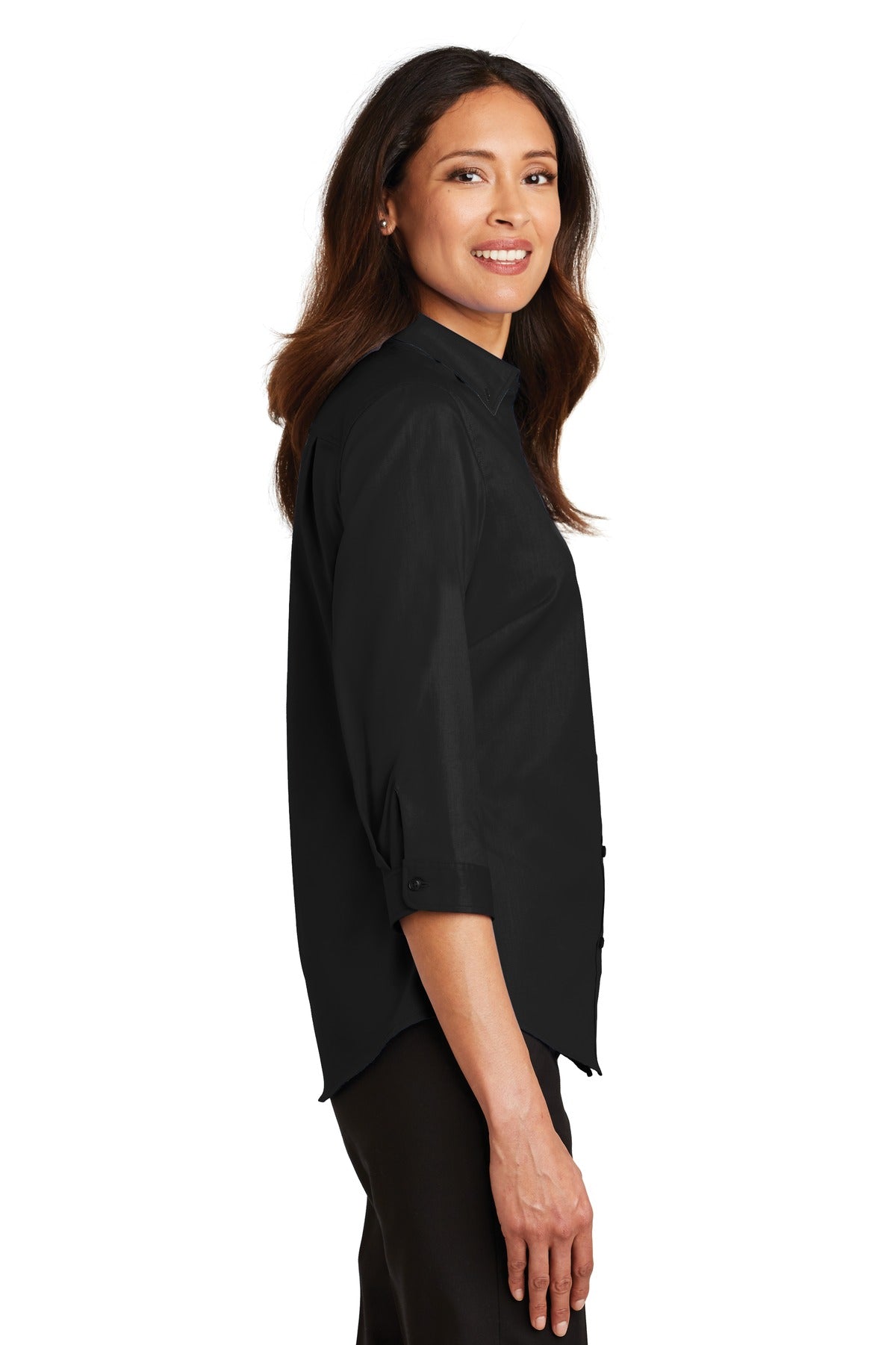 Port Authority Ladies 3/4-Sleeve SuperPro Twill Shirt. L665