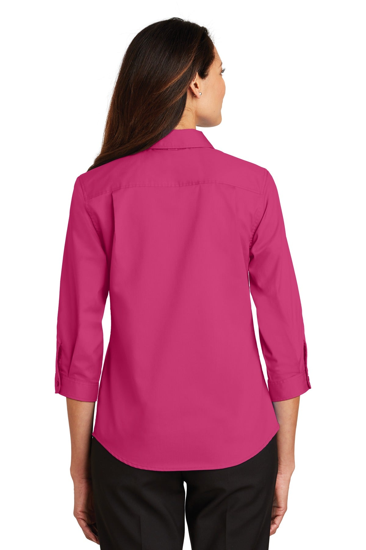 Port Authority Ladies 3/4-Sleeve SuperPro Twill Shirt. L665