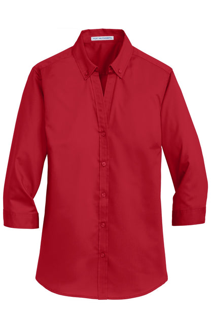 Port Authority Ladies 3/4-Sleeve SuperPro Twill Shirt. L665