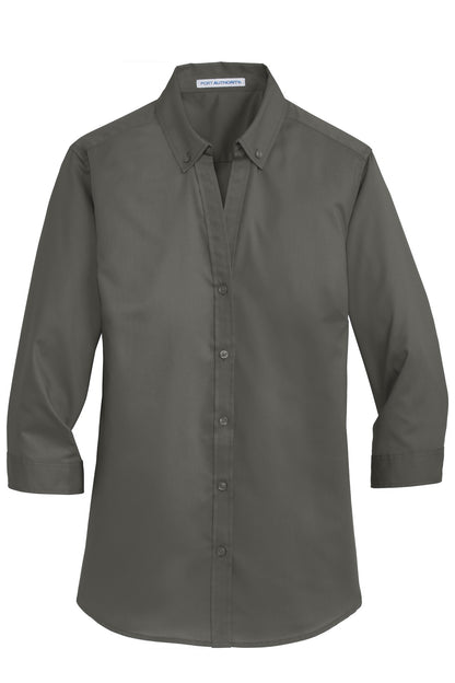 Port Authority Ladies 3/4-Sleeve SuperPro Twill Shirt. L665