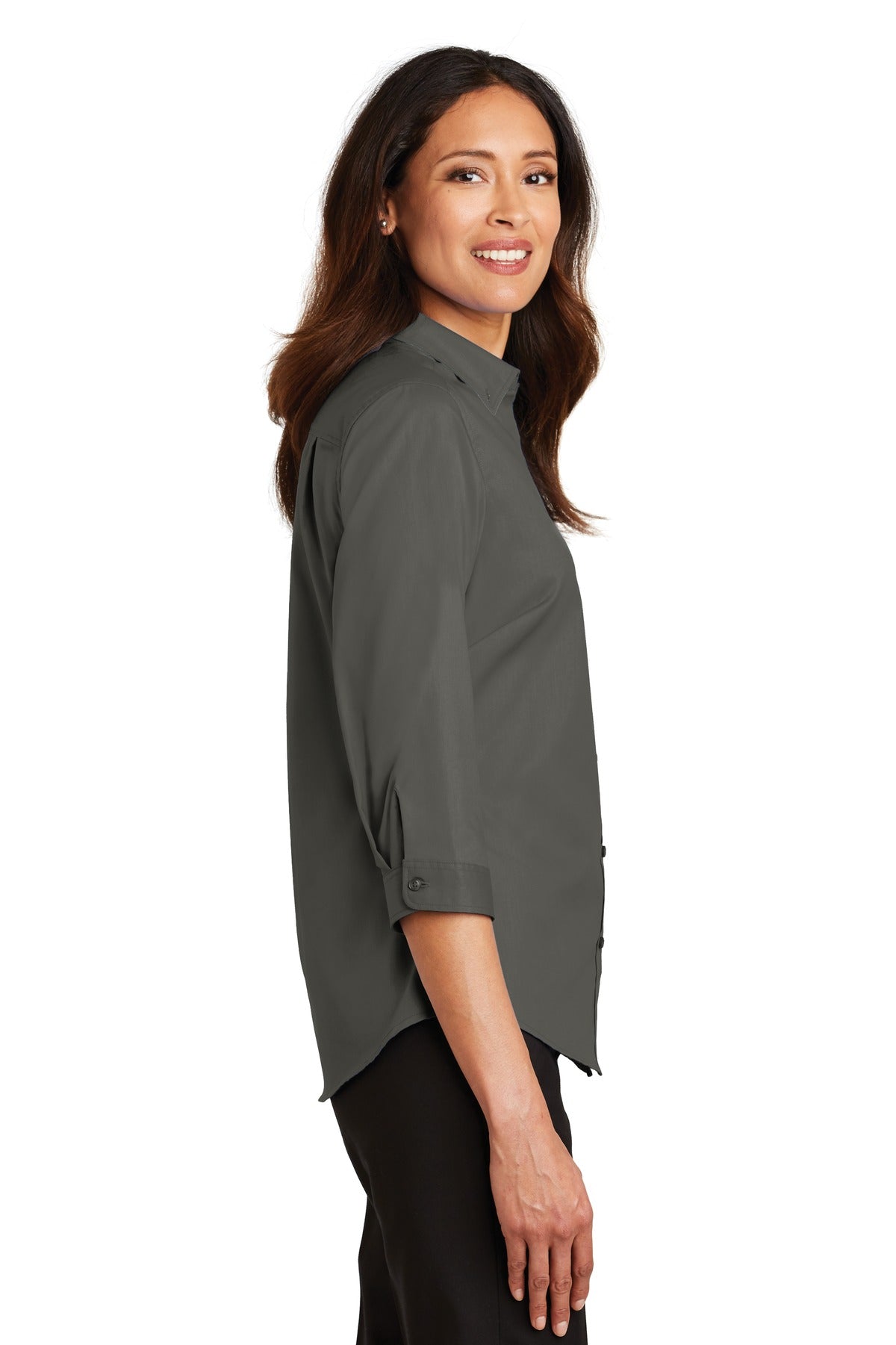 Port Authority Ladies 3/4-Sleeve SuperPro Twill Shirt. L665