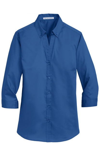 Port Authority Ladies 3/4-Sleeve SuperPro Twill Shirt. L665