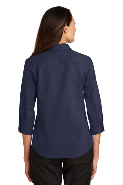 Port Authority Ladies 3/4-Sleeve SuperPro Twill Shirt. L665