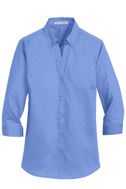Port Authority Ladies 3/4-Sleeve SuperPro Twill Shirt. L665