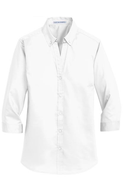 Port Authority Ladies 3/4-Sleeve SuperPro Twill Shirt. L665