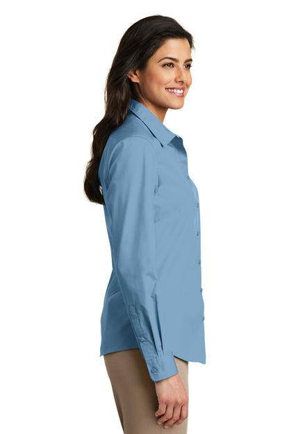 Port Authority Ladies Long Sleeve Carefree Poplin Shirt. LW100