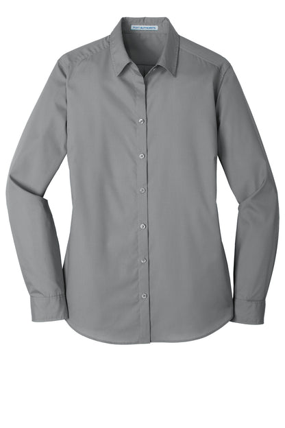 Port Authority Ladies Long Sleeve Carefree Poplin Shirt. LW100