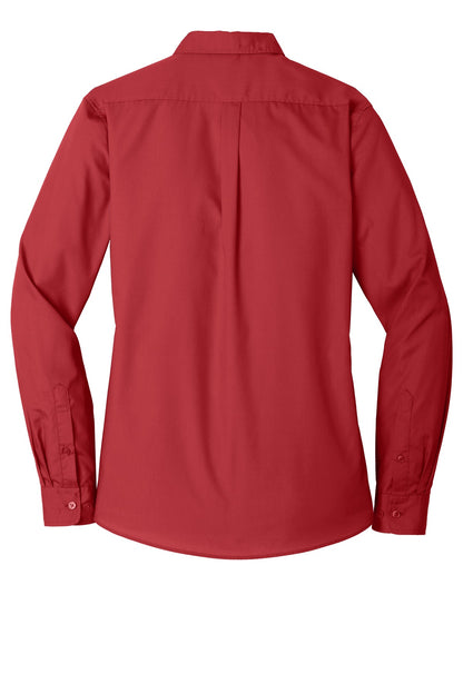 Port Authority Ladies Long Sleeve Carefree Poplin Shirt. LW100