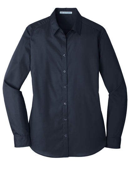 Port Authority Ladies Long Sleeve Carefree Poplin Shirt. LW100