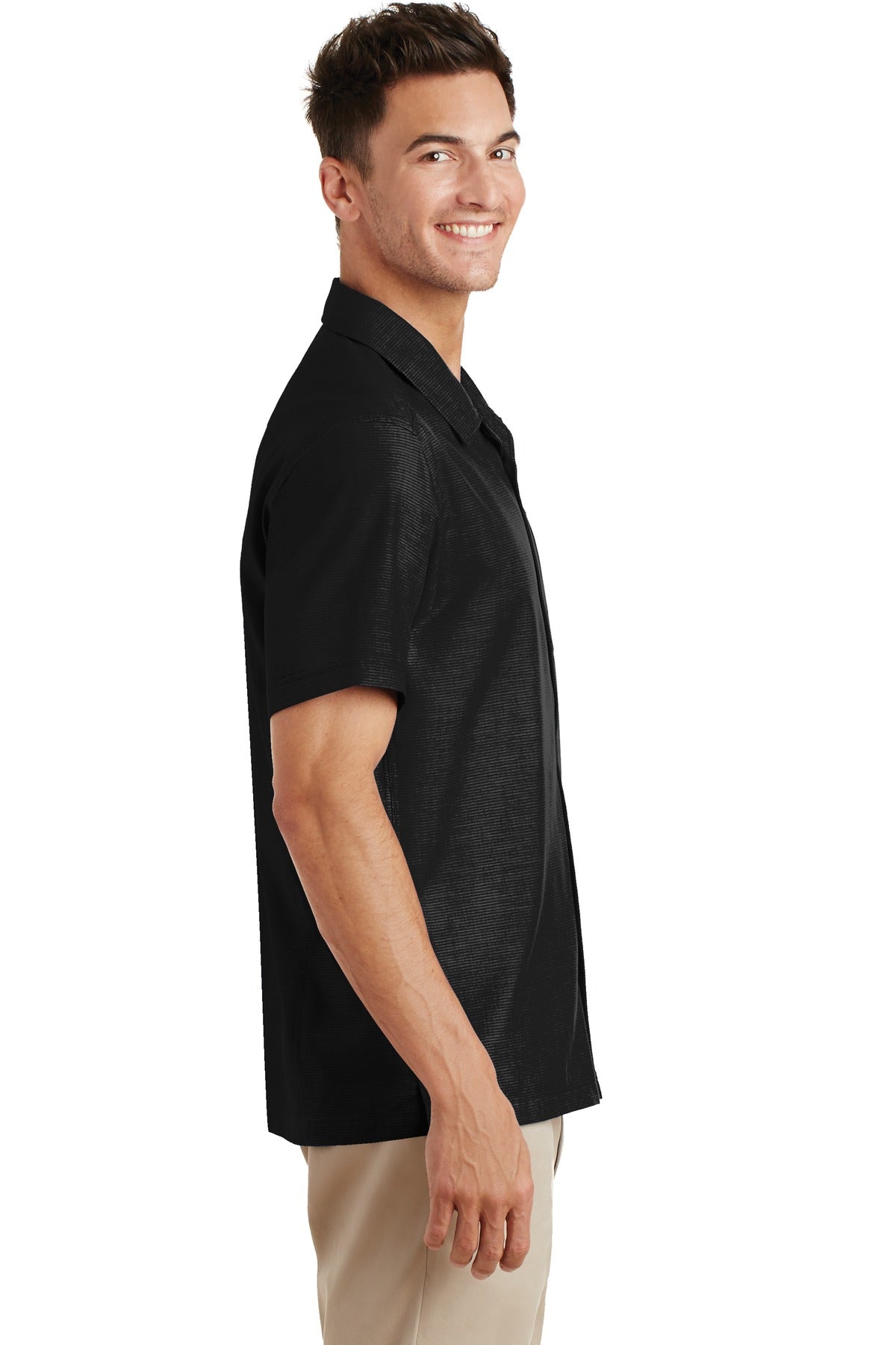 Port Authority Textured Camp Shirt. S662