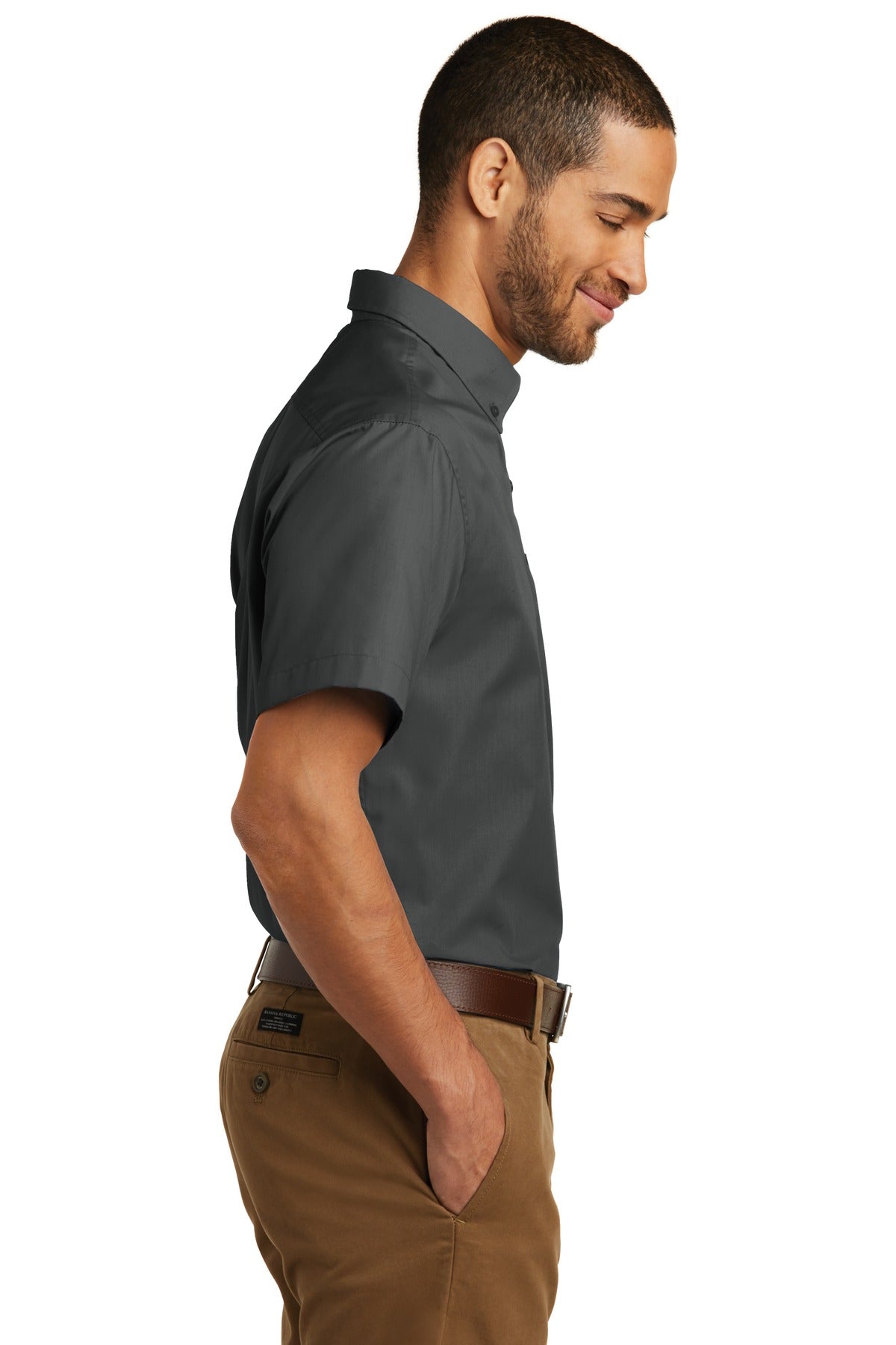 Port Authority Short Sleeve Carefree Poplin Shirt. W101