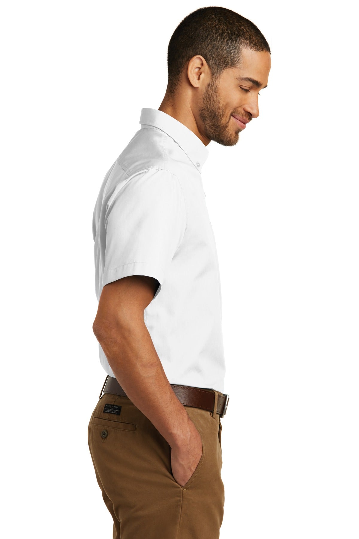 Port Authority Short Sleeve Carefree Poplin Shirt. W101