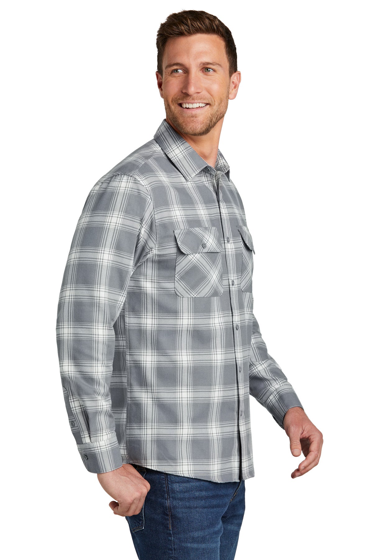 Port Authority Plaid Flannel Shirt. W668