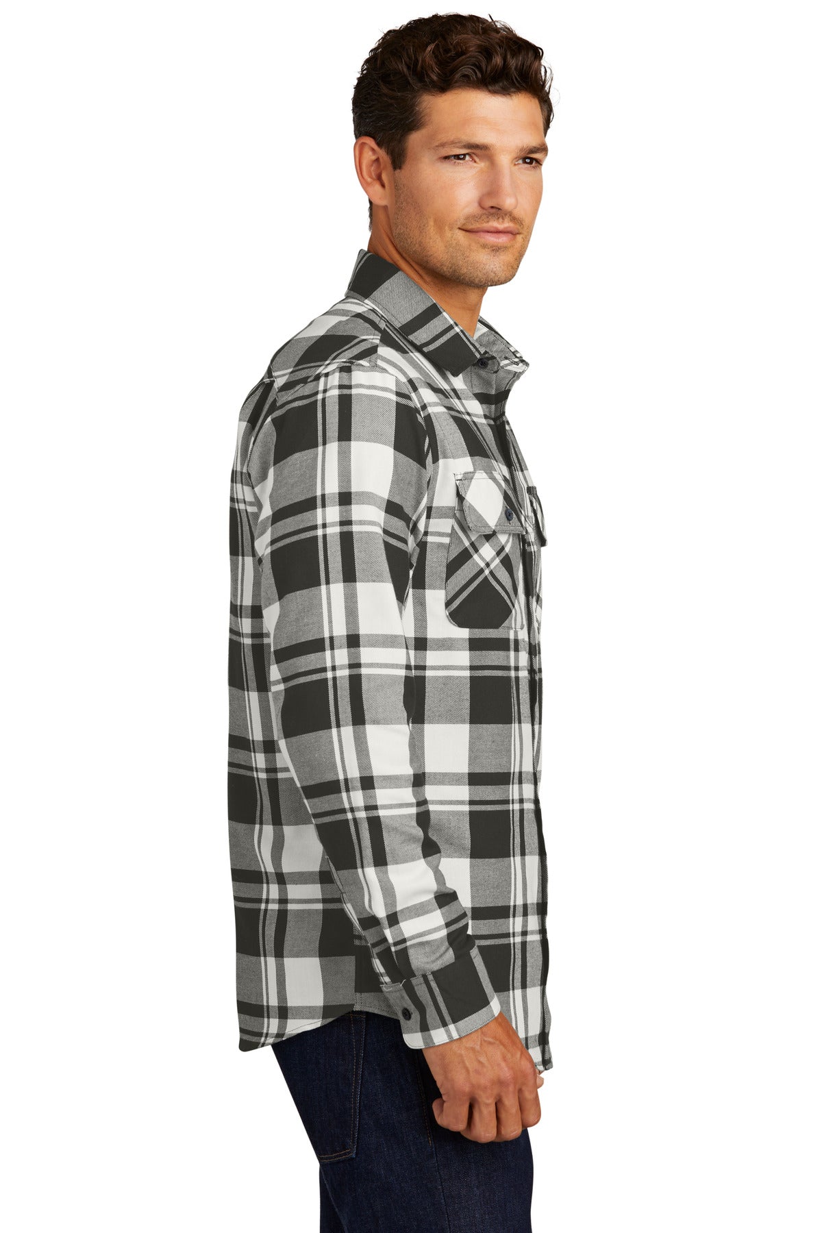 Port Authority Plaid Flannel Shirt. W668