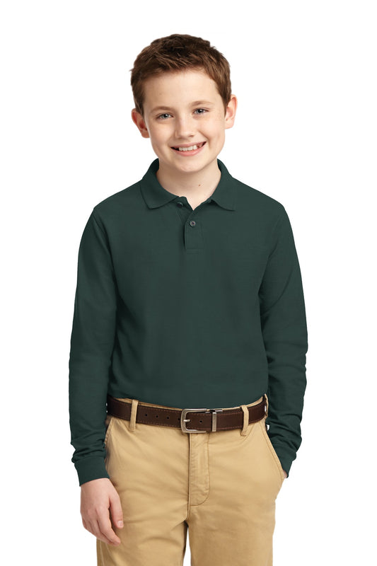 Port Authority Youth Long Sleeve Silk Touch Polo. Y500LS