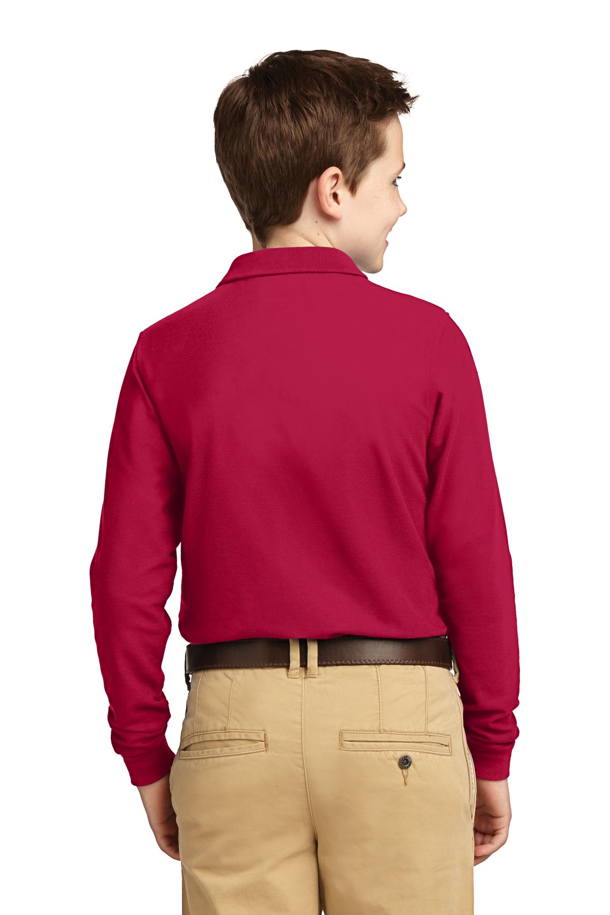 Port Authority Youth Long Sleeve Silk Touch Polo. Y500LS