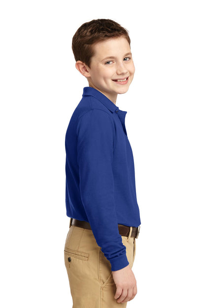Port Authority Youth Long Sleeve Silk Touch Polo. Y500LS